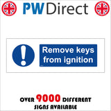 MA361 Remove Keys From Ignition Sign with Circle Exclamation Mark