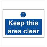 MA368 Keep This Area Clear  Sign with Circle Exclamation Mark
