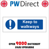 MA374 Keep To Walkways Sign with Circle Exclamation Mark