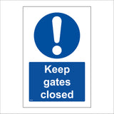MA388 Keep Gates Closed Sign with Circle Exclamation Mark