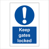MA390 Keep Gates Locked Sign with Circle Exclamation Mark