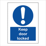 MA391 Keep Door Locked Sign with Circle Exclamation Mark