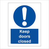 MA394 Keep Doors Closed Sign with Circle Exclamation Mark