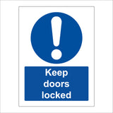 MA396 Keep Doors Locked Sign with Circle Exclamation Mark