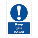 MA397 Keep Gate Locked Sign with Circle Exclamation Mark