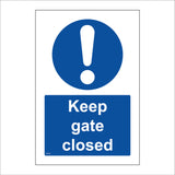 MA398 Keep Gate Closed Sign with Circle Exclamation Mark