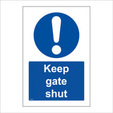 MA399 Keep Gate Shut Sign with Circle Exclamation Mark