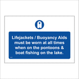 MA400 Life Jackets/ Buoyancy Aids  Must Be Worn At All Times Sign with Circle Life Jacket