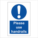 MA414 Please Use Handrails Sign with Circle Exclamation Mark