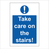 MA417 Take Care On The Stairs! Sign with Circle Exclamation Mark