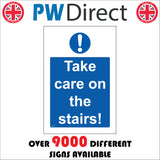 MA417 Take Care On The Stairs! Sign with Circle Exclamation Mark