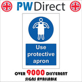 MA419 Use Protective Apron Sign with Circle Person Apron