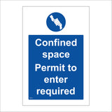 MA423 Confined Space Permit To Enter Required Sign with Circle Hand Paper