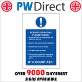 MA424 Before Operating Please Check Sign with Circle Exclamation Mark