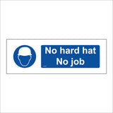 MA439 No Hard Hat No Job Sign with Circle Face Hat