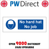 MA439 No Hard Hat No Job Sign with Circle Face Hat
