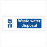 MA494 Waste Water Disposal Sign with Gloves Face Glasses