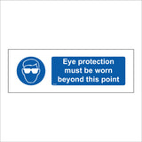 MA497 Eye Protection Must Be Worn Beyond This Point Sign with Circle Face Glasses