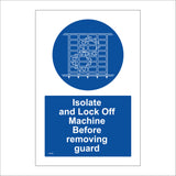 MA506 Isolate And Lock Off Machine Before Removing Guard Sign with Circle Cogs Guard