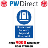 Hi Vis Must Be Worn Beyond This Point Sign MA508