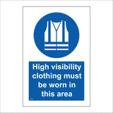 MA509 High Visibility Clothing Must Be Worn In This Area Sign with Circle Hi Vis Jacket