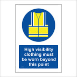 MA510 High Visibility Clothing Must Be Worn Beyond This Point Sign with Circle Hi Vis Jacket