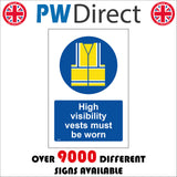 MA511 High Visibility Vests Must Be Worn Sign with Circle Hi Vis Jacket