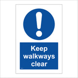 MA514 Keep Walkways Clear Sign with Circle Exclamation Mark