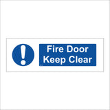 MA519 Fire Door Keep Clear Sign with Circle Exclamation Mark