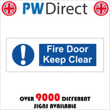 MA519 Fire Door Keep Clear Sign with Circle Exclamation Mark
