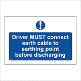 MA528 Drivers Must Connect Earth Cable To Earthing Point Before Discharging Sign with Circle Exclamation Mark