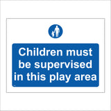 MA530 Children Must Be Supervised In This Play Area Sign with Circle Child Adult