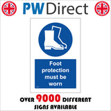MA531 Foot Protection Must Be Worn Sign with Circle Boots