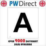 MA543 Letter Character A Warehouse Shelving Factory Storeroom Alphabet Sign
