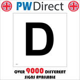 MA546 Letter Character D Warehouse Shelving Factory Storeroom Alphabet Sign