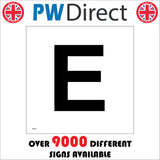 MA547 Letter Character E Warehouse Shelving Factory Storeroom Alphabet Sign
