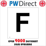 MA548 Letter Character F Warehouse Shelving Factory Storeroom Alphabet Sign
