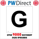 MA549 Letter Character G Warehouse Shelving Factory Storeroom Alphabet Sign