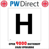 MA550 Letter Character H Warehouse Shelving Factory Storeroom Alphabet Sign