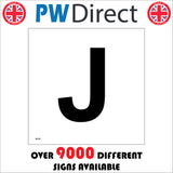 MA552 Letter Character J Warehouse Shelving Factory Storeroom Alphabet Sign