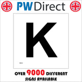 MA553 Letter Character K Warehouse Shelving Factory Storeroom Alphabet Sign