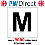 MA555 Letter Character M Warehouse Shelving Factory Storeroom Alphabet Sign