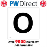 MA557 Letter Character O Warehouse Shelving Factory Storeroom Alphabet Sign