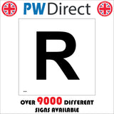 MA560 Letter Character R Warehouse Shelving Factory Storeroom Alphabet Sign