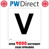 MA564 Letter Character V Warehouse Shelving Factory Storeroom Alphabet Sign