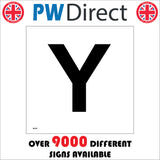 MA567 Letter Character Y Warehouse Shelving Factory Storeroom Alphabet Sign