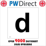 MA572 Letter Character d Warehouse Shelving Factory Storeroom Alphabet Sign
