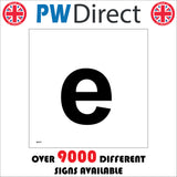 MA573 Letter Character e Warehouse Shelving Factory Storeroom Alphabet Sign