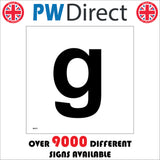 MA575 Letter Character g Warehouse Shelving Factory Storeroom Alphabet Sign