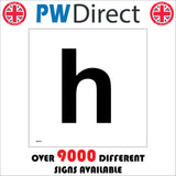 MA576 Letter Character h Warehouse Shelving Factory Storeroom Alphabet Sign